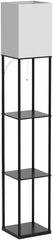 SUNMORY Floor Lamp with Shelves, Standing Lamps for Living Room, Black | 3 CCT LED Bulb Include, 4-Tier Display Bookshelf, 63" Tall Corner Shelf Lamp, Modern Style for Bedroom, Office, Home Decor