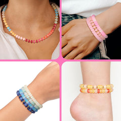 720pcs Abacus Glass Beads for Bracelet, Rondelle Beads for Jewelry Making