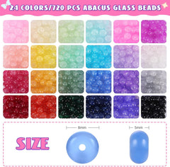 720pcs Abacus Glass Beads for Bracelet, Rondelle Beads for Jewelry Making