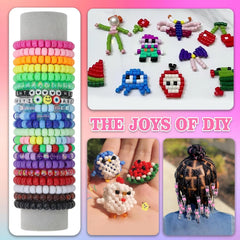 24Color 1000PCS Kandi Pony Beads Bracelets Jewelry Making Kits