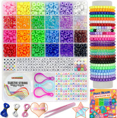 24Color 1000PCS Kandi Pony Beads Bracelets Jewelry Making Kits